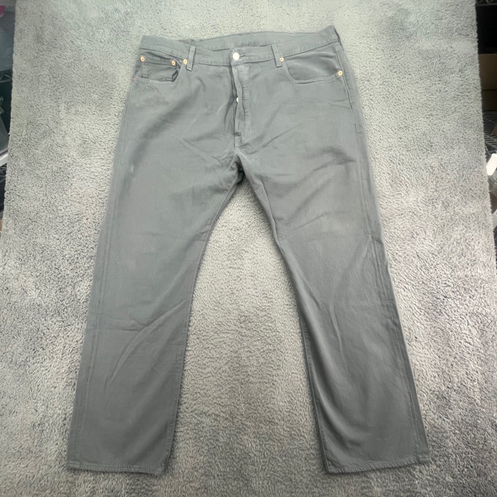 Levi Strauss 501 Mens Gray Button Fly Straight Leg Jeans W40 L30